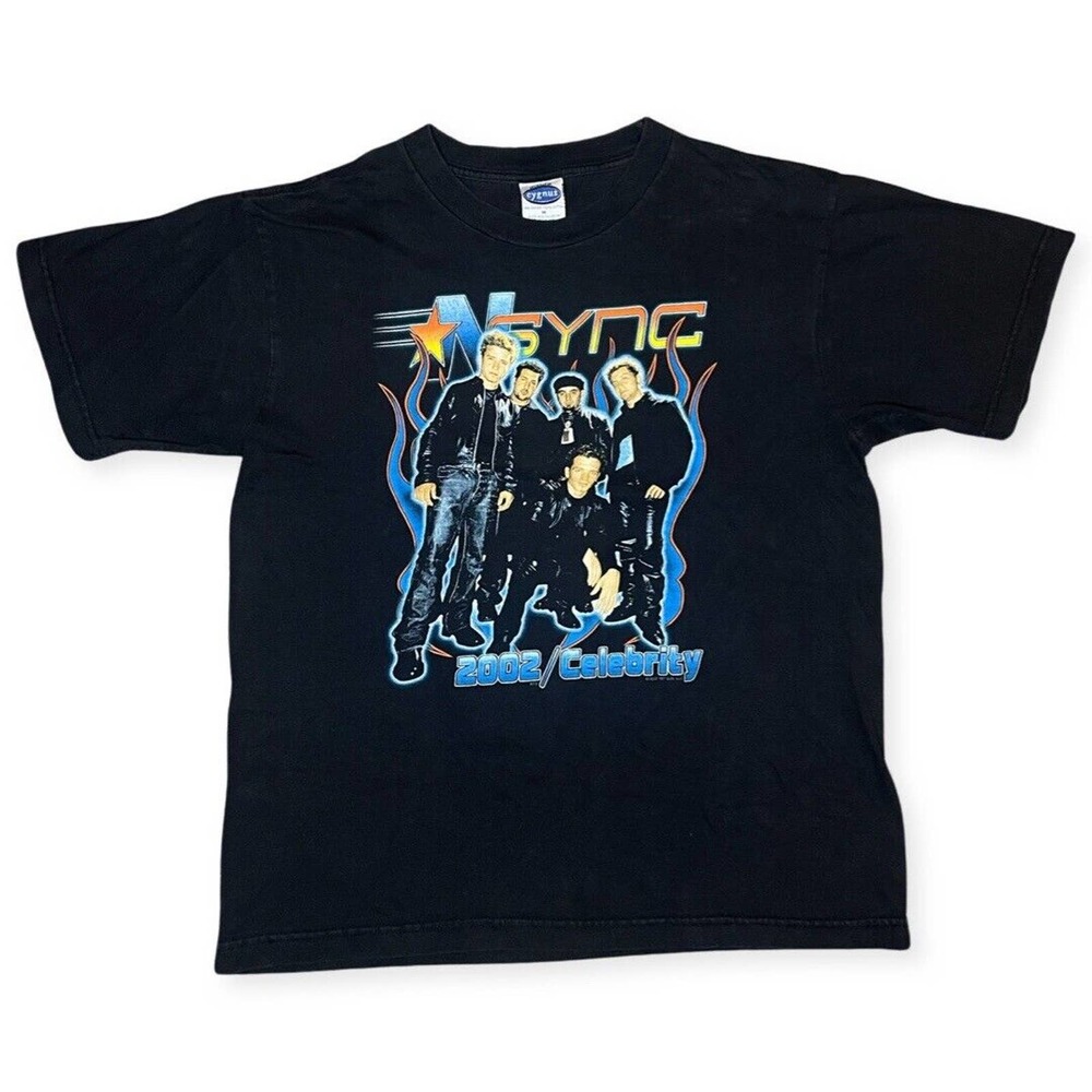 Vintage Cygnus NSYNC 2002/Celebrity Black T-shirt Size MEDIUM